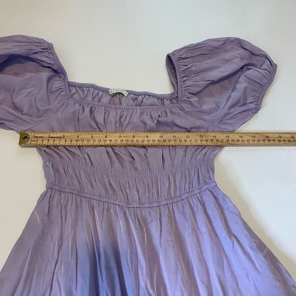 BaeVely Size S Purple Dress Lightweight Puff Sleeves - Picture 5 of 6